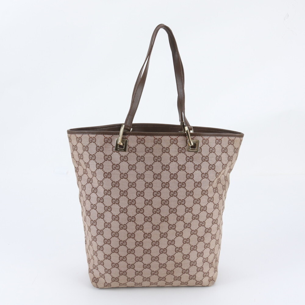 Gucci GG Canvas 002 1098 Leather Tote Bag Shoulder Handbag Brown Women's